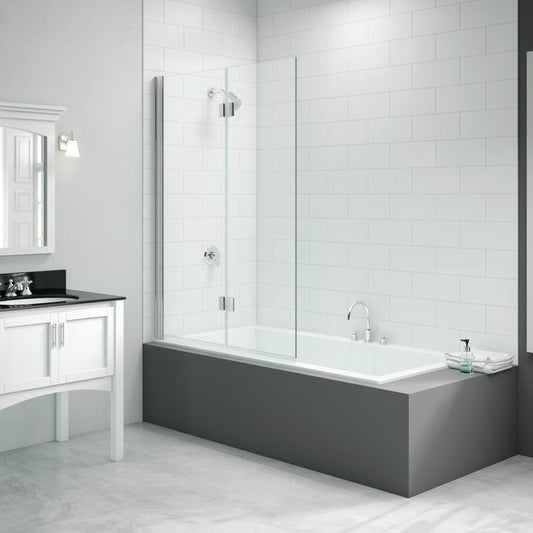 Merlyn 900x1500mm 2-Panel Hinged Bath Screen - Left Hand - bathandtile