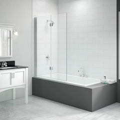 Merlyn 900x1500mm 2-Panel Hinged Bath Screen - Right Hand