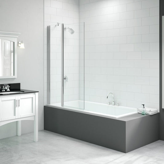 Merlyn 900x1500mm 2-Panel Square Folding Bath Screen - bathandtile