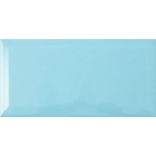 Metro Baby Blue Gloss Tiles 200x100mm - bathandtile