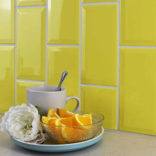 metro limon gloss 100x200mm tiles, Ceramic Tiles, Metro  Tiles, Wall Tiles, Yellow Tiles, 1