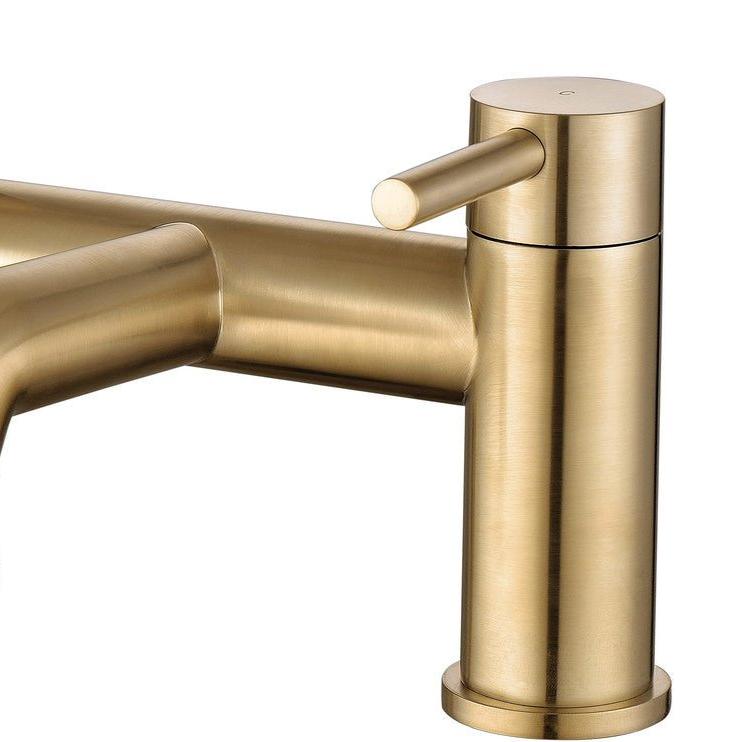 Montel Brushed Brass Bath Filler Mixer Tap - bathandtile