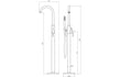 montel brushed brass freestanding bath filler tap with shower mixer, Alessio, Brushed Brass Bath Taps, Free Standing Bath Taps, Taps, 7