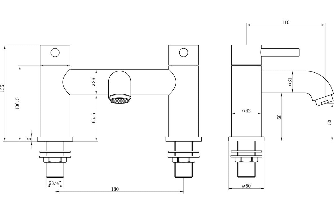 Montel Chrome Bath Filler Mixer Tap - bathandtile