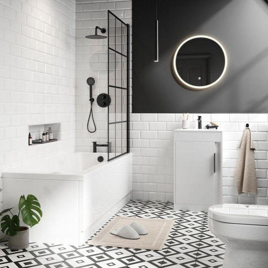 Aida Complete Bathroom Suite 1700mm Bath - Matt Black Accessories