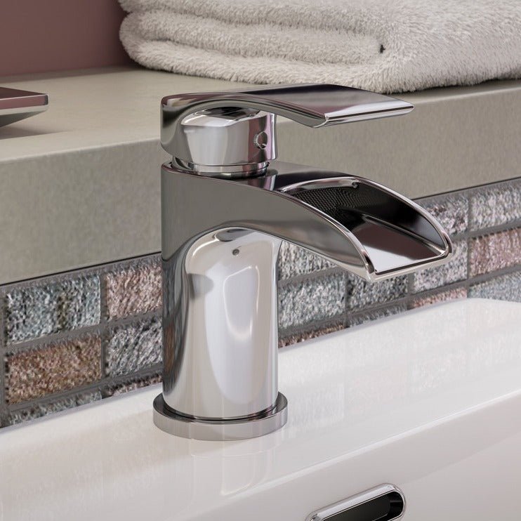 Nicci Chrome Basin Mixer Tap & Waste - bathandtile