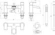 nicci chrome bath filler with shower mixer kit, Alessio, Chrome Bath Taps, Taps, 7