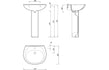 nico basin full pedestal 573x460mm 1th, Alessio, Basins, Full Pedestal Basin, 3