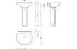 nico basin full pedestal 573x460mm 2th, Alessio, Basins, Full Pedestal Basin, 3