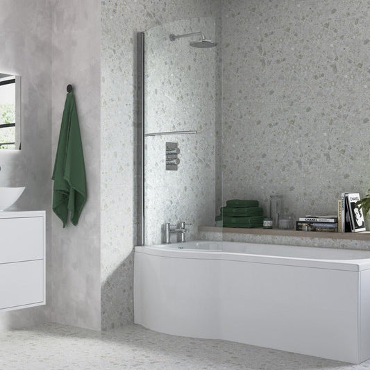 P Shape Bath Screen - bathandtile