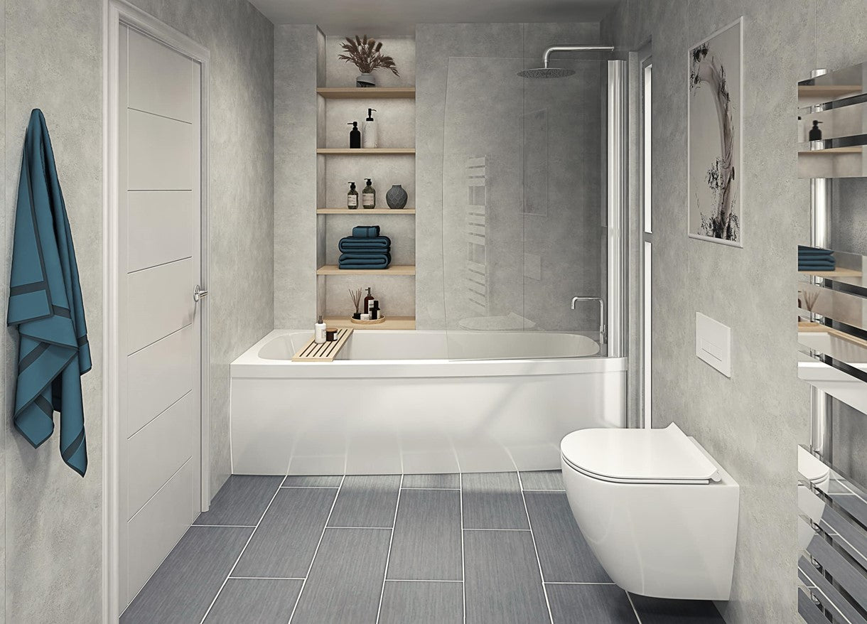  Cloudy Marble 900mm Plywood Square Edge Wet Wall Panel