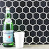 pixel black hexagon matt 325x282 price per sheet tiles, Floor Tiles, Mosaic  Tiles, Porcelain Tiles, Wall Tiles, Black Tiles, 1
