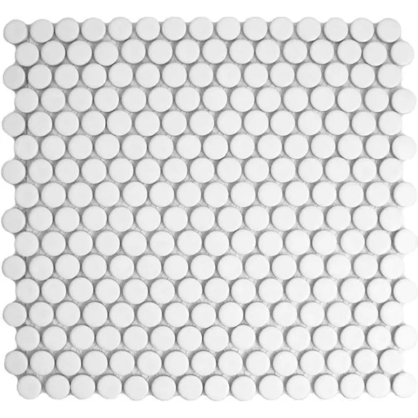 Pixel White Circular Matt 300x300 (Price Per sheet) Tiles - bathandtile