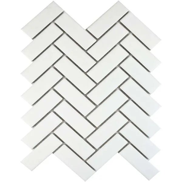 Pixel White Herringbone Matt 316x277 (Price Per sheet) Tiles - bathandtile