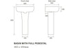 rosa basin full pedestal 560x450mm, Alessio, Basins, Full Pedestal Basin, 4