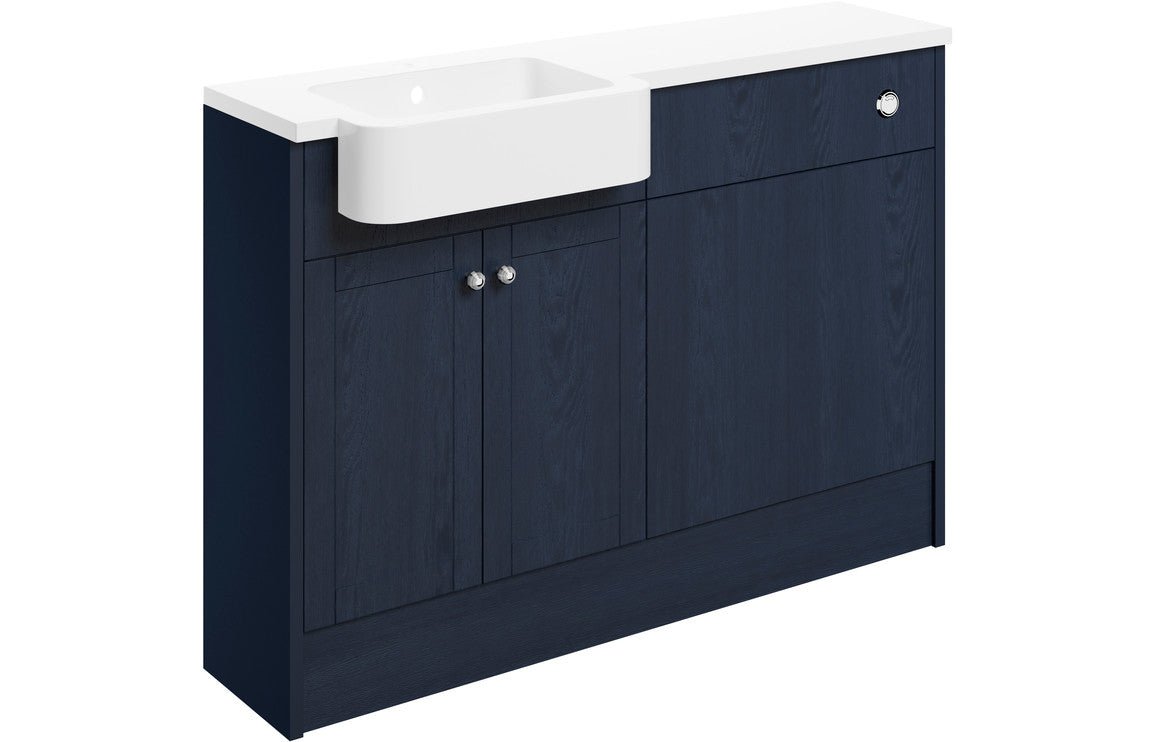 Sabrina 1242mm Basin & WC Unit Pack (LH) - Indigo Ash - bathandtile