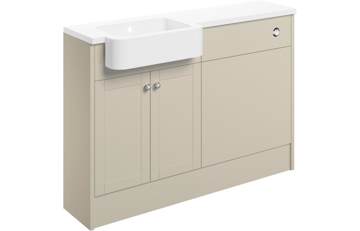 Sabrina 1242mm Basin & WC Unit Pack (LH) - Matt Latte - bathandtile