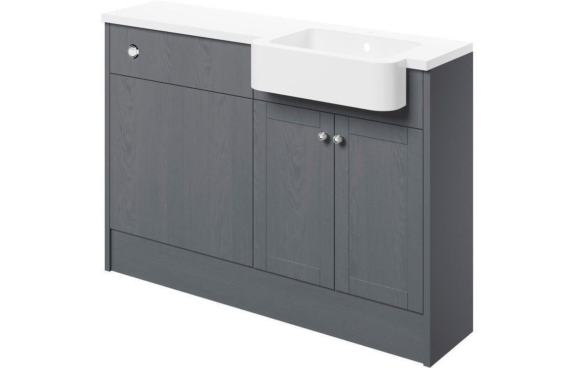 Sabrina 1242mm Basin & WC Unit Pack (RH) - Grey Ash - bathandtile