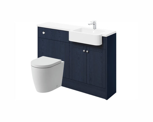 Sabrina 1242mm Basin & WC Unit Pack (RH) - Indigo Ash - bathandtile