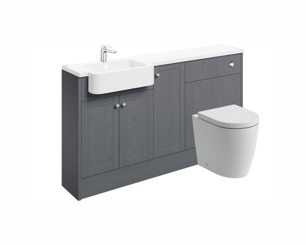 Sabrina 1542mm Basin WC & 1 Door Unit Pack (LH) - Grey Ash - bathandtile