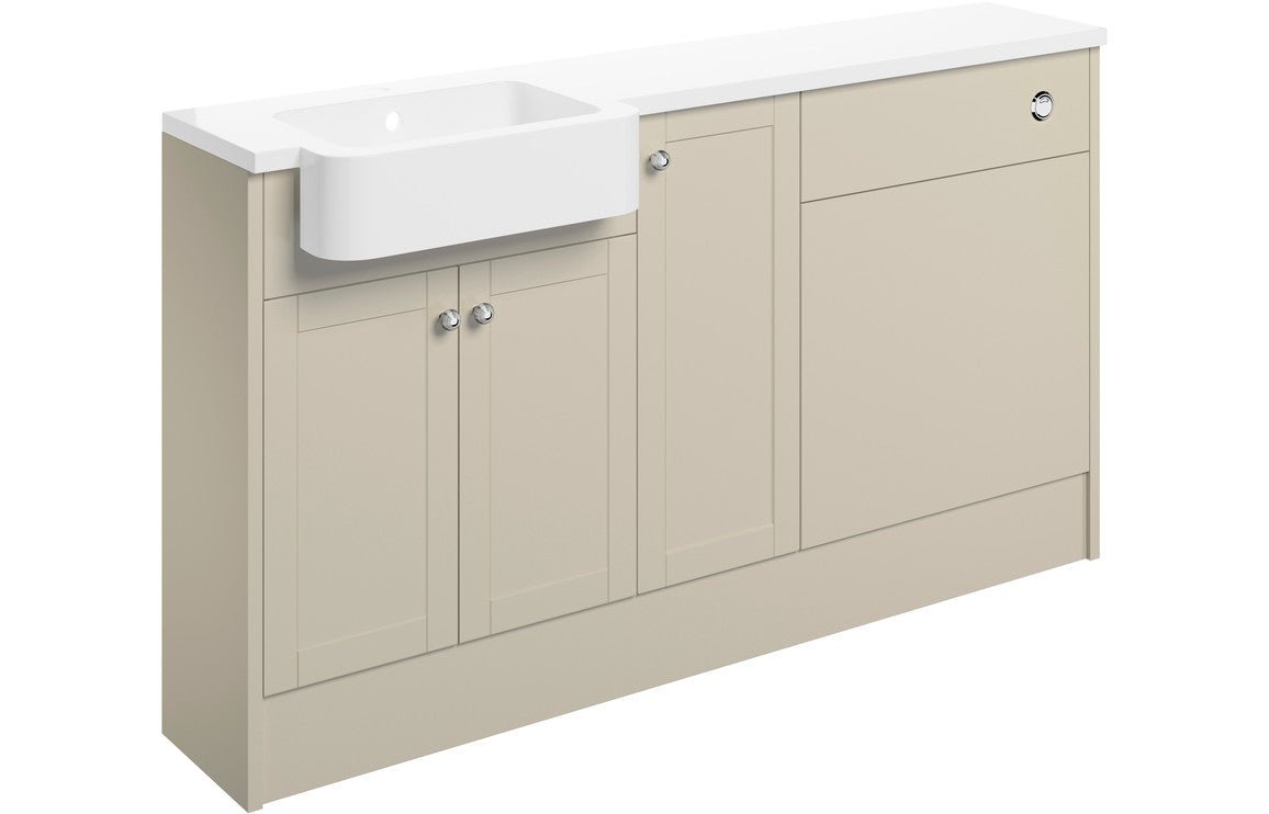 Sabrina 1542mm Basin WC & 1 Door Unit Pack (LH) - Matt Latte - bathandtile