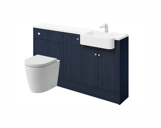 Sabrina 1542mm Basin WC & 1 Door Unit Pack (RH) - Indigo Ash - bathandtile