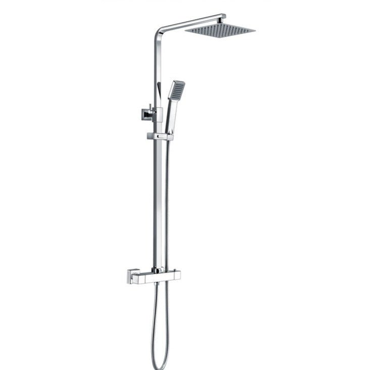Sergio Thermostatic Bar Mixer Shower with Riser & Overhead Kt - bathandtile