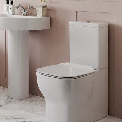 Sofia Close Coupled Fully Shrouded WC & Soft Close Toilet Seat - bathandtile