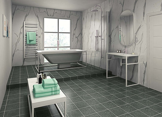 statuario marble 900mm mdf nu lock wet wall panel, MDF Wet Wall Panels, Perform Panel, Wet Wall Panels, 1