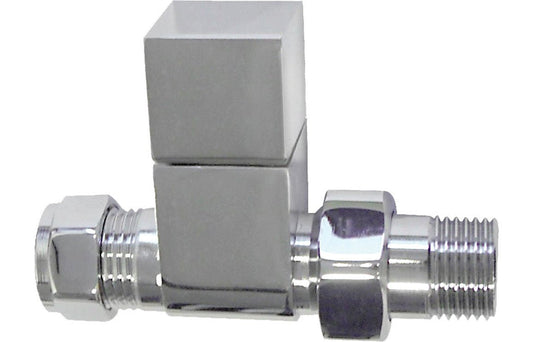 Straight Radiator Valve Pack (Pairs) - Chrome - bathandtile