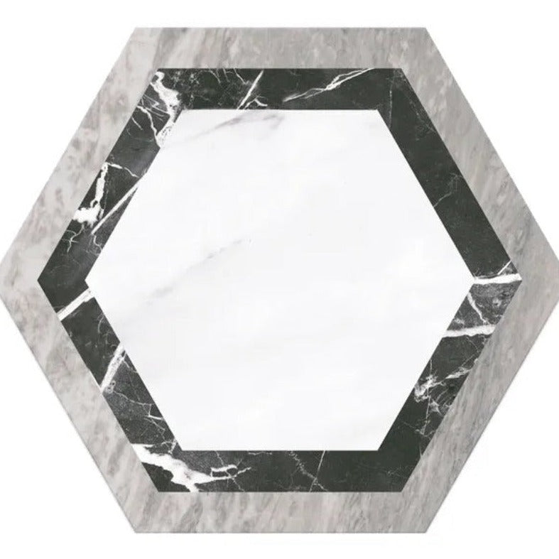 Agra Grey Hexagon Tiles 330x285mm