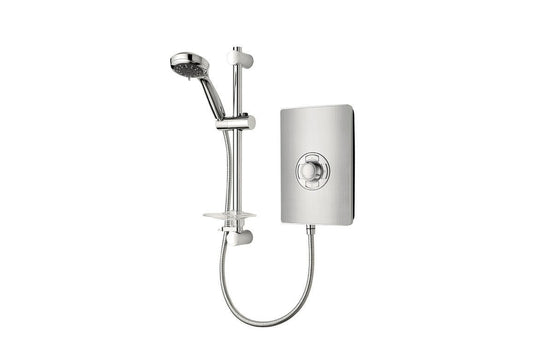 Triton Aspirante 8.5kW Contemporary Electric Shower - Brushed Steel - bathandtile