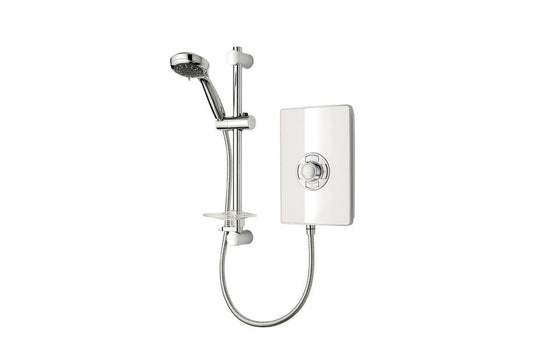 Triton Aspirante 8.5kW Contemporary Electric Shower - White Gloss - bathandtile