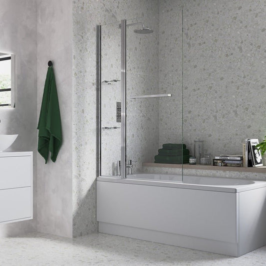 Two Panel Folding Bath Screen - bathandtile