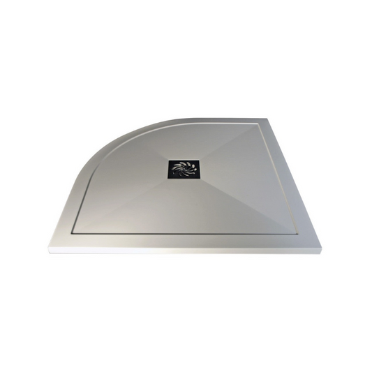 25mm ultra slim 1000mm x 800mm offset quadrant tray waste r h, Alessio, white, Offset Quadrant Trays, Shower Trays, 1