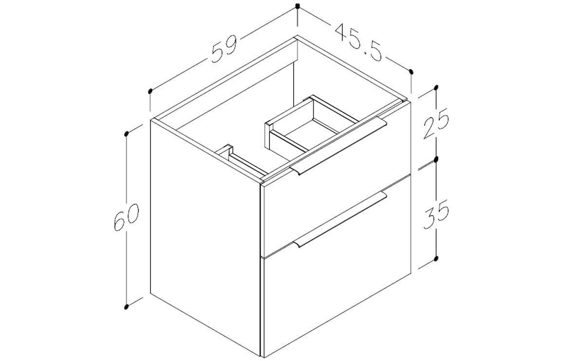 Valente 610mm Wall Hung 2 Drawer Basin Unit & Basin - Matt Antique Rose - bathandtile