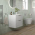 valente 815mm wall hung 2 drawer basin unit basin matt white, Alessio, Wall Hung Vanity Unit, 1