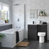 valeria 1100mm combination toilet basin unit lh anthracite gloss black handles, Alessio, Bathroom Cabinet, 2