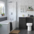valeria 1100mm combination toilet basin unit lh anthracite gloss brass handles, Alessio, Bathroom Cabinet, 2