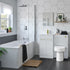valeria 1100mm combination toilet basin unit lh white gloss brass handles, Alessio, Bathroom Cabinet, 2