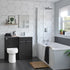 valeria 1100mm combination toilet basin unit rh anthracite gloss chrome handles, Alessio, Bathroom Cabinet, 3