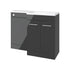 valeria 1100mm combination toilet basin unit rh anthracite gloss chrome handles, Alessio, Bathroom Cabinet, 2