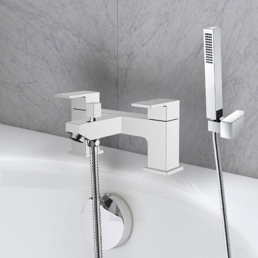 Verona Chrome Bath Filler Tap with Shower Mixer Kit - bathandtile