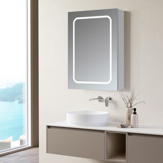 vice 500mm 1 door front lit led mirror cabinet, Alessio, Illuminated Bathroom Mirror, Mirror Bathroom Cabinets, Mirrors, 1