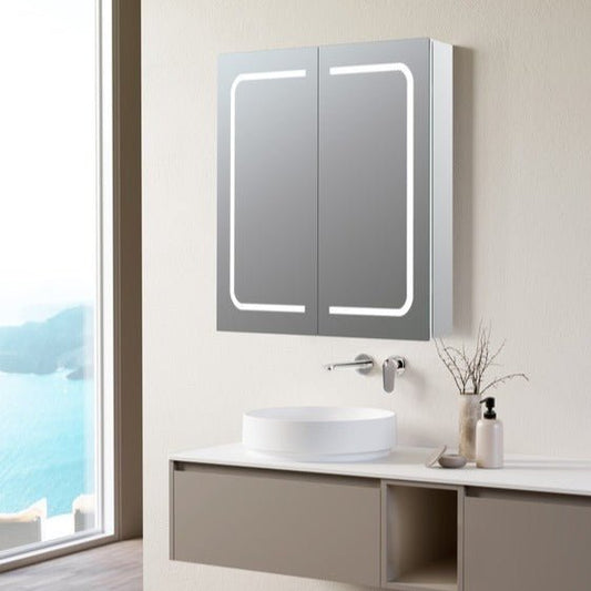 vice 600mm 2 door front lit led mirror cabinet, Alessio, Illuminated Bathroom Mirror, Mirror Bathroom Cabinets, Mirrors, 1