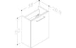 vito 410mm wall hung 1 door basin unit basin grey gloss, Alessio, Wall Hung Vanity Unit, 5