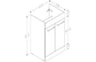 vito 510mm floor standing 2 door basin unit basin grey glo, Alessio, Sink Vanity Unit, Basin Unit, 5