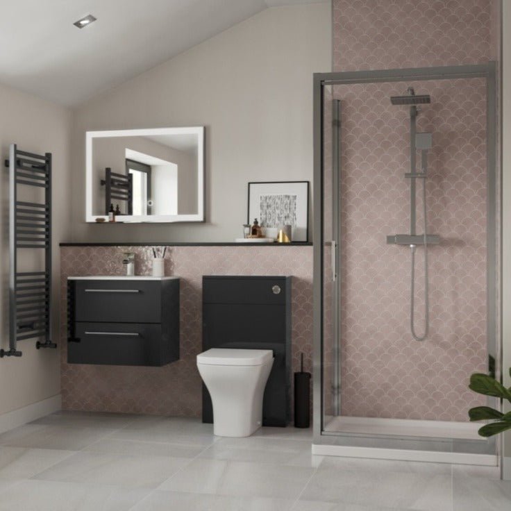 Vito 510mm Wall Hung 2 Drawer Basin Unit & Basin - Anthracite Gloss - bathandtile