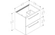 vito 510mm wall hung 2 drawer basin unit basin white gloss, Alessio, Wall Hung Vanity Unit, 6