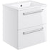 vito 510mm wall hung 2 drawer basin unit basin white gloss, Alessio, Wall Hung Vanity Unit, 4